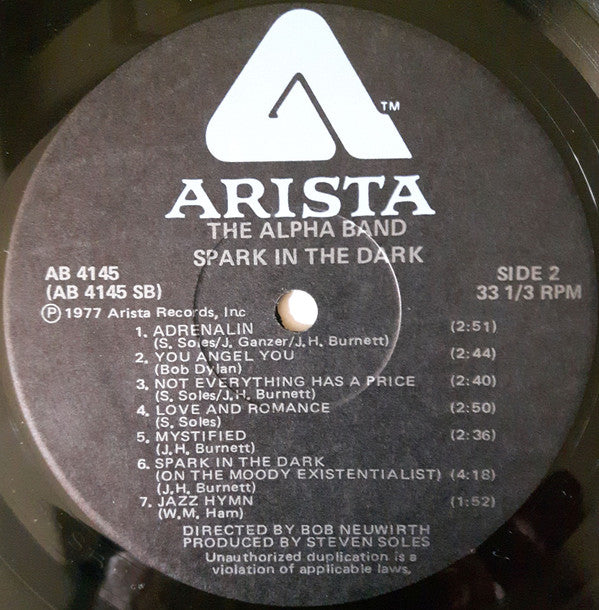 The Alpha Band : Spark In The Dark (LP, Album)