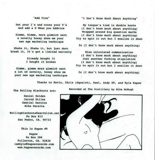 Rolling Blackouts : Add Vice (7", Cle)