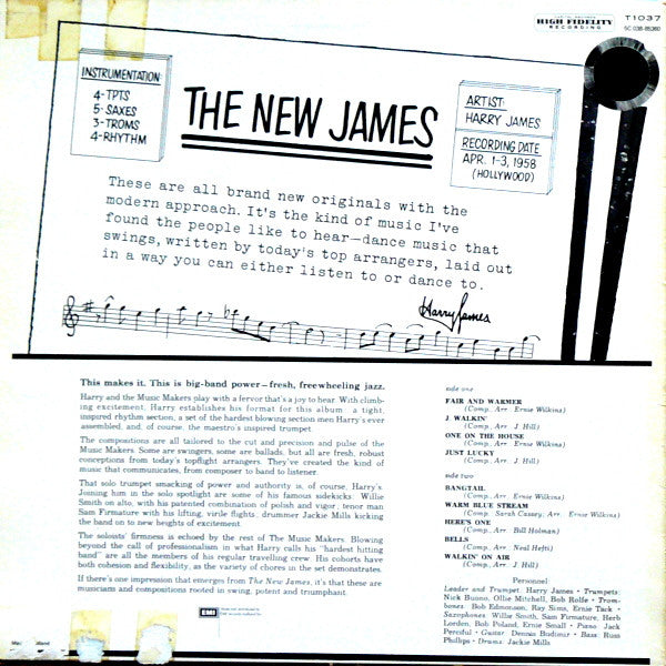 Harry James And His Orchestra : The New James (LP, Mono, RE)