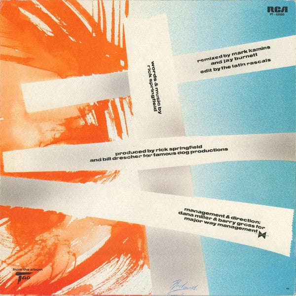 Rick Springfield : Celebrate Youth (Special Extended Dance Mix) (12")