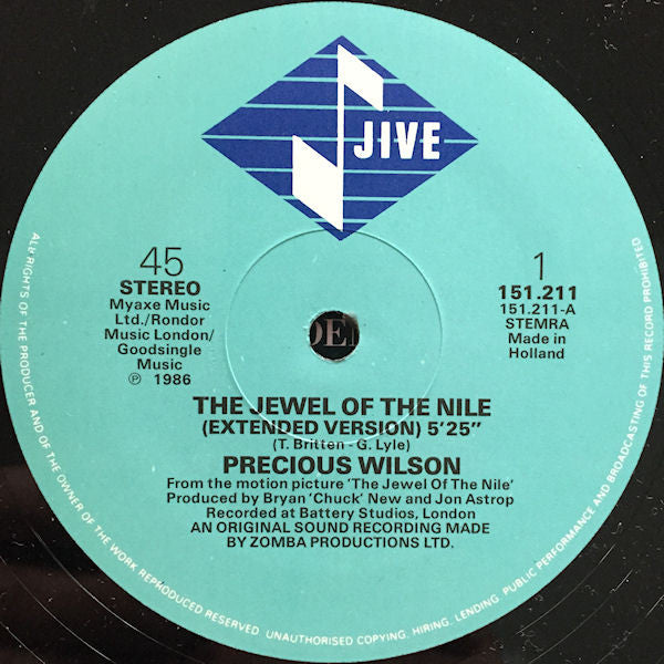 Precious Wilson : The Jewel Of The Nile (12", Maxi)