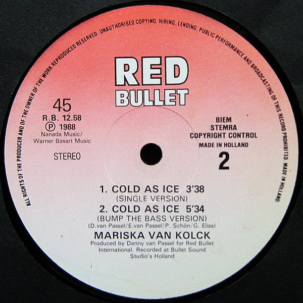 Mariska van Kolck : Cold As Ice (12")