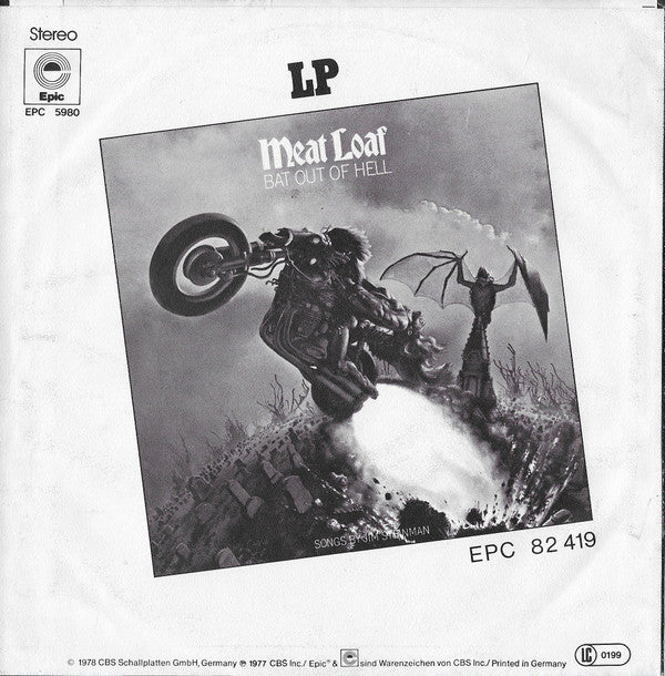 Meat Loaf : You Took The Words Right Out Of My Mouth (Hot Summer Night) (7", Single)