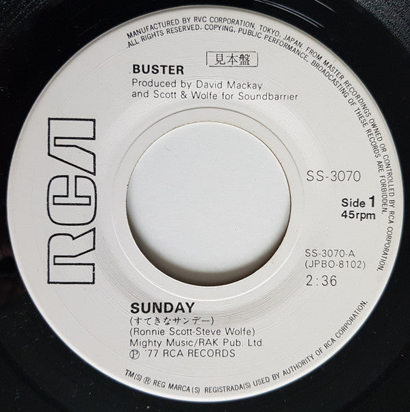 Buster (2) = Buster (2) :  すてきなサンデー = Sunday (7", Single, Promo)