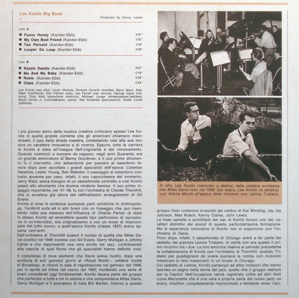 Lee Konitz Big Band / Joe Farrell / Michael Longo / Eddie Locke : I Giganti Del Jazz Vol. 7 (LP)