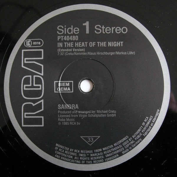 Sandra : In The Heat Of The Night (12")