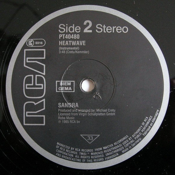 Sandra : In The Heat Of The Night (12")
