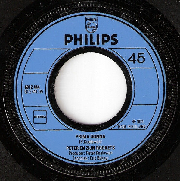 Peter Koelewijn & Zijn Rockets : Prima Donna / Robbie (7", Single, inj)