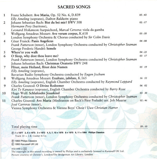 Various : Sacred Songs (CD, Comp)