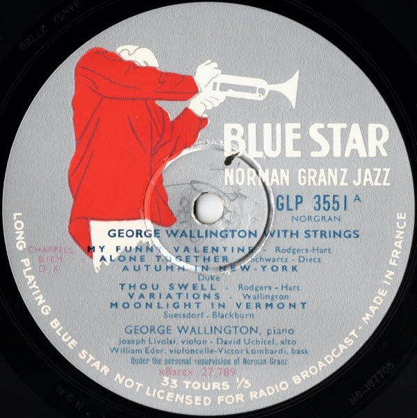 George Wallington And His Strings : George Wallington With Strings (LP, Album, Mono)