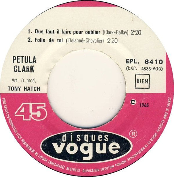 Petula Clark : La Gadoue (7", EP)