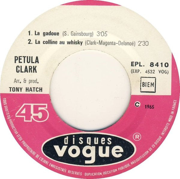 Petula Clark : La Gadoue (7", EP)