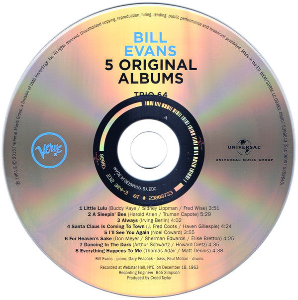Bill Evans : 5 Original Albums (5xCD, Album, RE + Box, Comp)