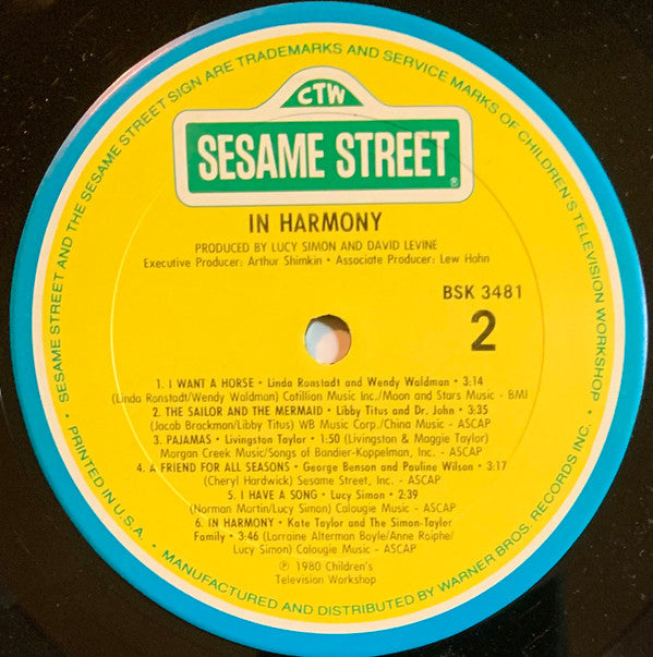 Various : In Harmony - A Sesame Street Record (LP, Album, Comp, Club)