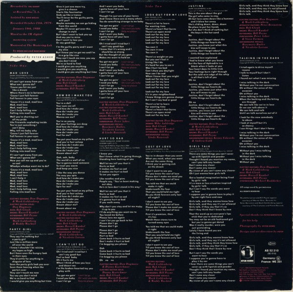 Linda Ronstadt : Mad Love (LP, Album)