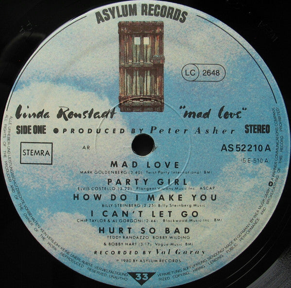 Linda Ronstadt : Mad Love (LP, Album)