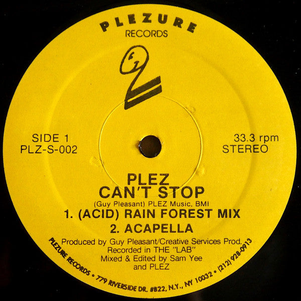 Plez : Can't Stop (12")