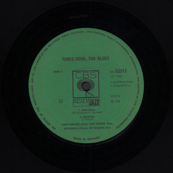 Hank Garland & Gary Burton : Three-Four The Blues (LP, RE)