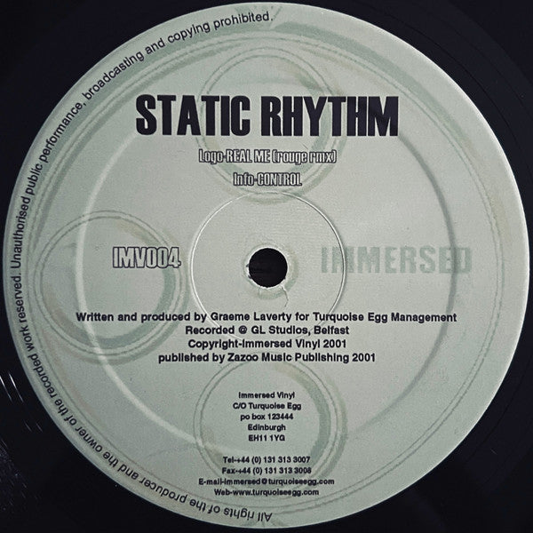 Static Rhythm : Real Me / Control (12")