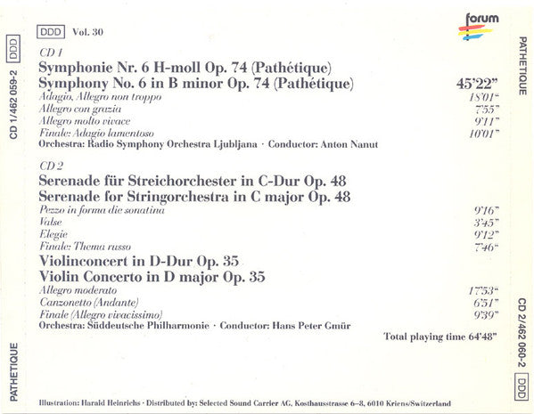 Pyotr Ilyich Tchaikovsky : Pathetique Symphony No.6 (2xCD, Comp)