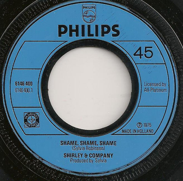 Shirley & Company : Shame, Shame, Shame (7", Single, Inj)