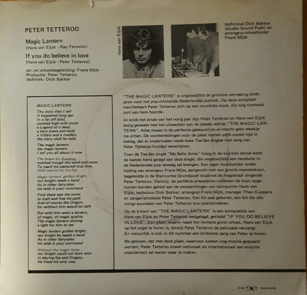 Peter Tetteroo : Magic Lantern (7", Single)
