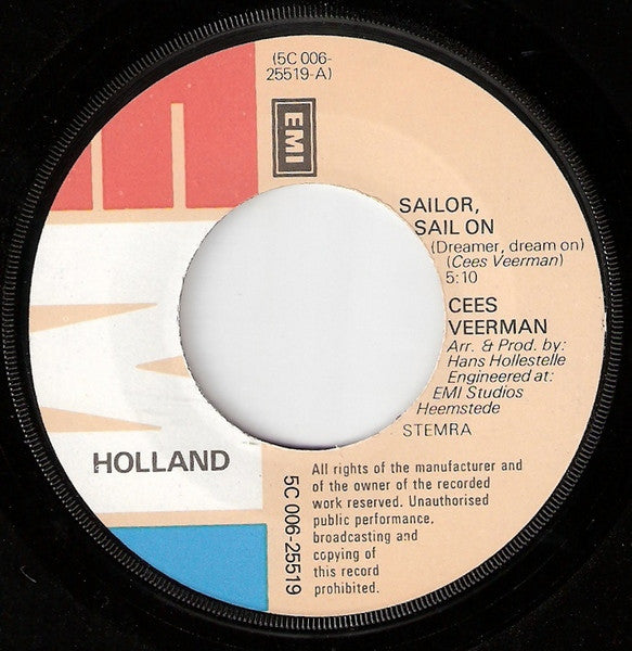 Cees Veerman : Sailor, Sail On (Dreamer, Dream On) (7", Single)