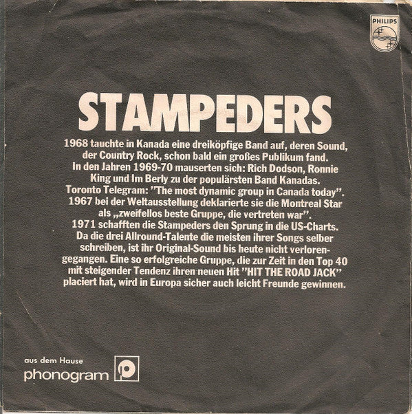 The Stampeders : Hit The Road Jack (7", Single)