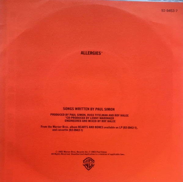 Paul Simon : Allergies (7", Single)