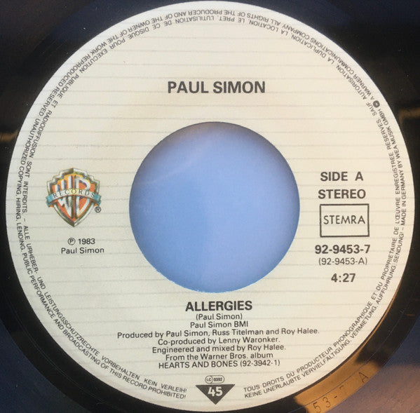 Paul Simon : Allergies (7", Single)