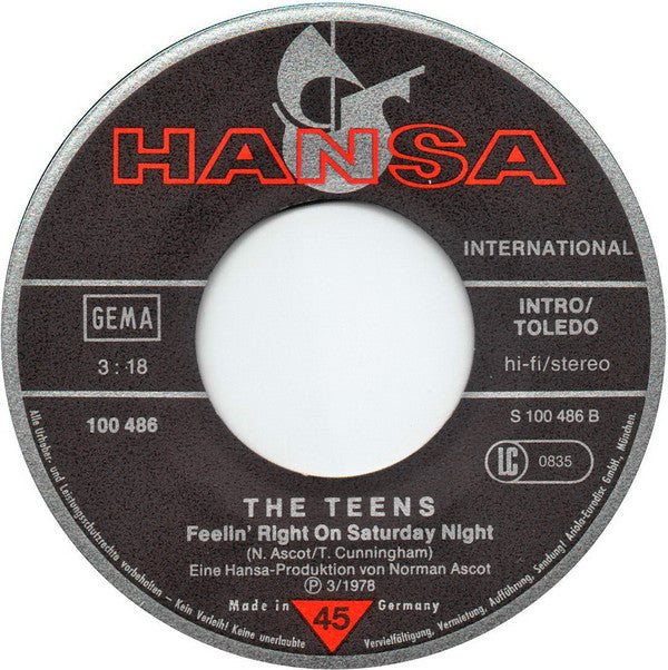 The Teens : Here I Stand (7", Single)