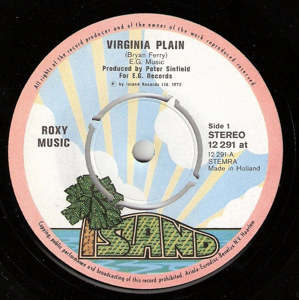 Roxy Music : Virginia Plain (7", Single)