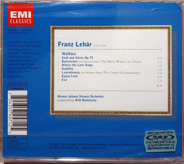 Franz Lehár - Willi Boskovsky, Wiener Johann Strauss Orchestra : Waltzes (CD, Album, RE)
