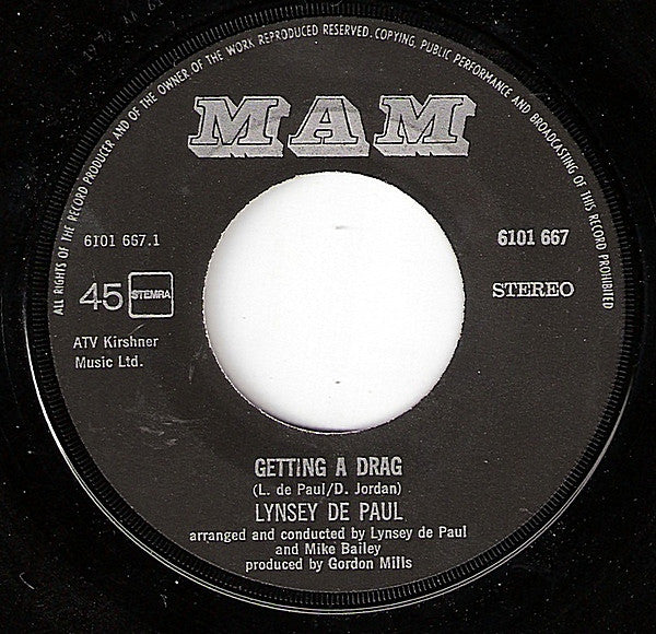 Lynsey De Paul : Getting A Drag / Brandy (7", Single)
