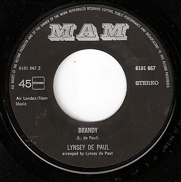 Lynsey De Paul : Getting A Drag / Brandy (7", Single)