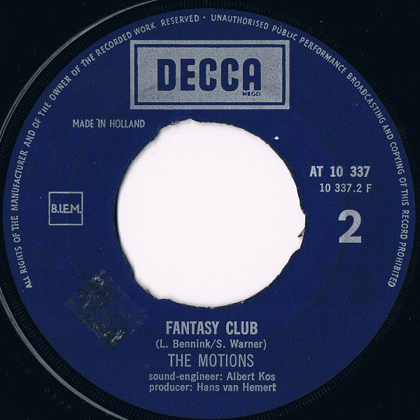 The Motions : I Ain't Got Time / Fantasy Club (7", Single)