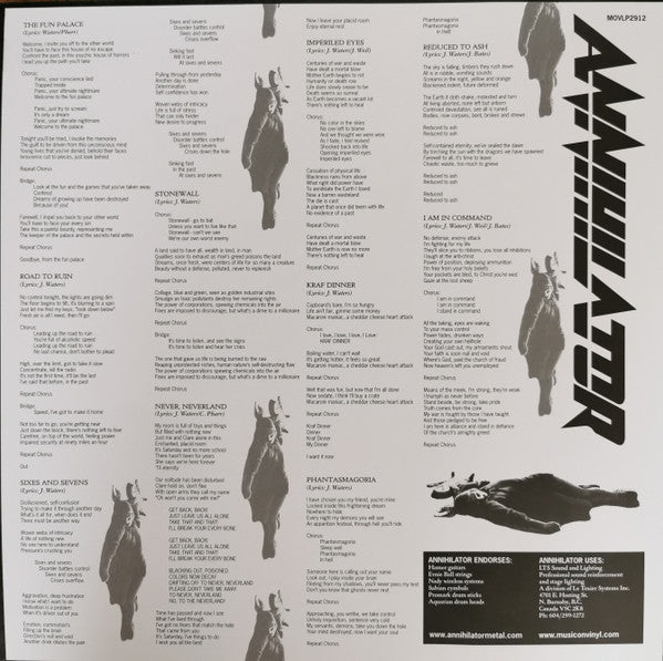 Annihilator (2) : Never, Neverland (LP, Album, Ltd, Num, RE, Vel)