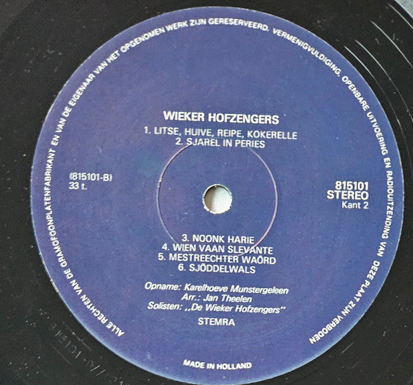 De Wieker Hofzengers : Achter D’n Drappodreger Aon (LP)