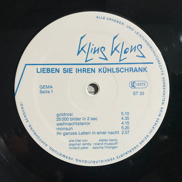 Kling Klong : Lieben Sie Ihren Kühlschrank (LP, Album)