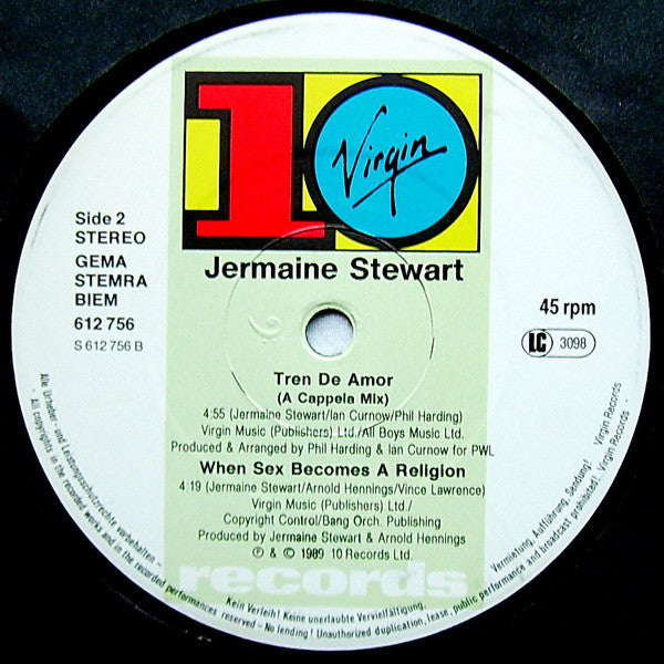 Jermaine Stewart : Tren De Amor (12", Maxi)
