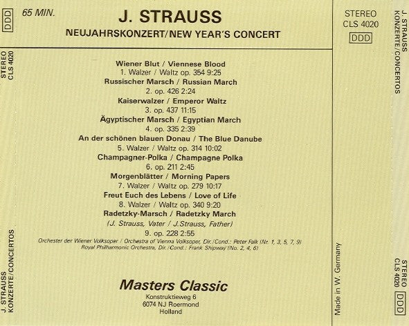 Johann Strauss Jr. - Wiener Volksopernorchester Dir./Cond.: Peter Falk (2), Royal Philharmonic Orchestra Dir./Cond.: Norman Sattler : Neujahrskonzert = New Year's Concert (CD, Comp)