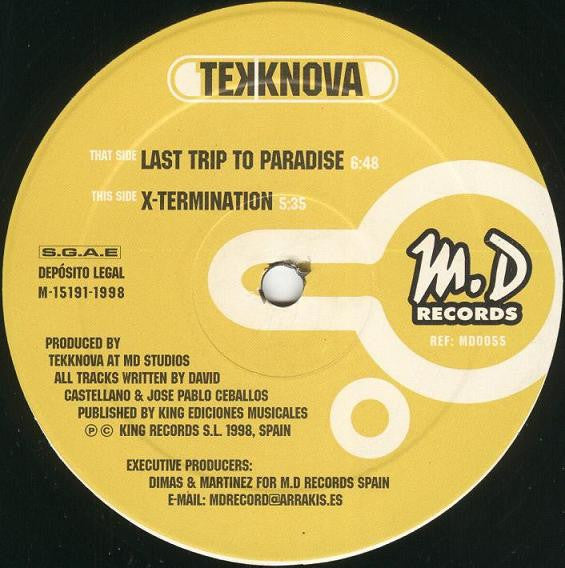 Tekknova : Last Trip To Paradise (12")
