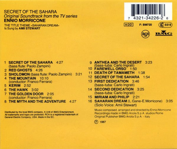 Ennio Morricone : Secret Of The Sahara (Original Soundtrack From The TV Series) (CD, Album, RE)