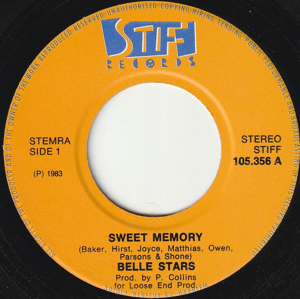 The Belle Stars : Sweet Memory (7")