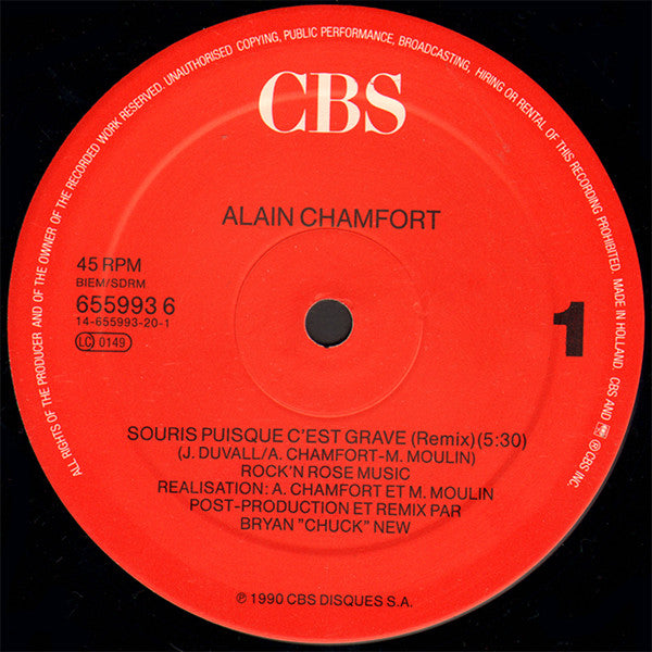 Alain Chamfort : Souris Puisque C'est Grave (12", Maxi)