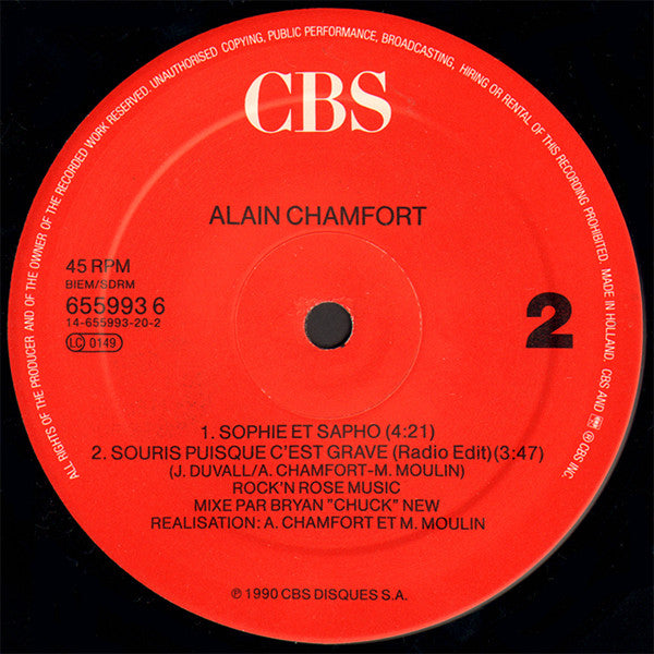 Alain Chamfort : Souris Puisque C'est Grave (12", Maxi)