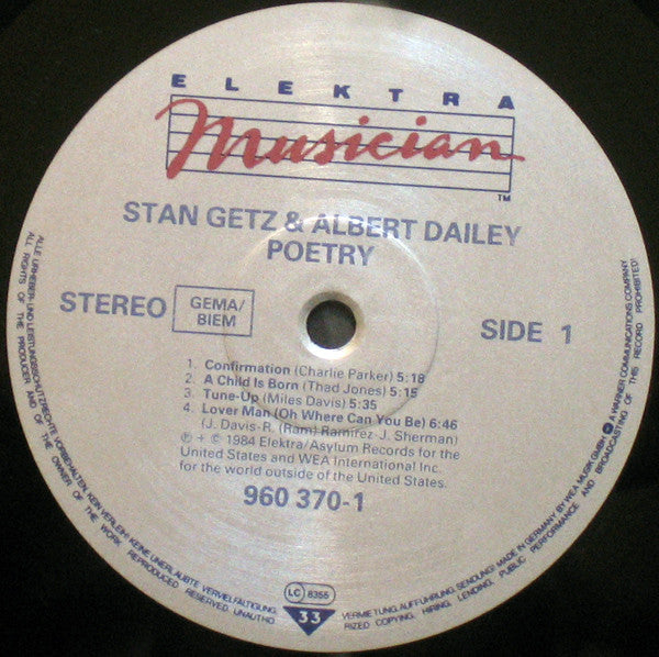 Stan Getz & Albert Dailey : Poetry (LP, Album)