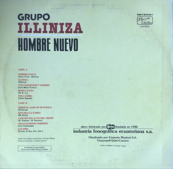 Grupo Illiniza : Hombre Nuevo (LP, Album)