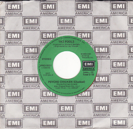 The Fools : Psycho Chicken (7", Single, Promo, Yel)