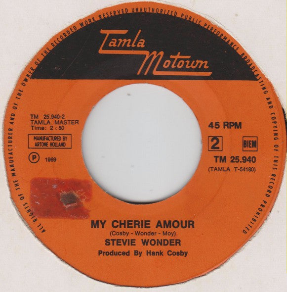 Stevie Wonder : I Don't Know Why / My Cherie Amour (7", Single, Mono)